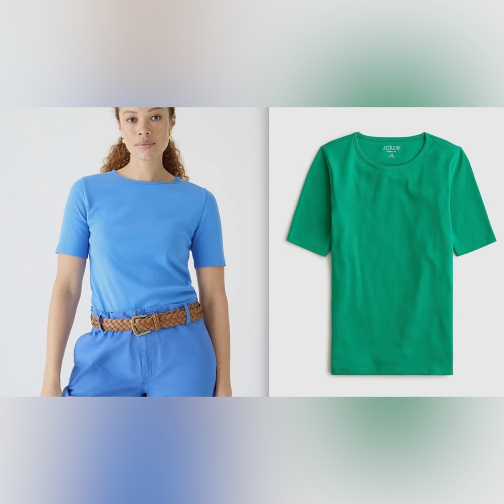 J. Crew Women's Perfect Fit Short Sleeve Top in Green